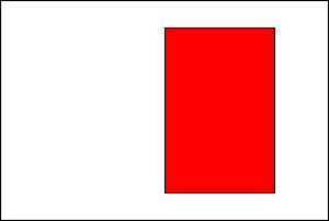 A red rectangle with a black border